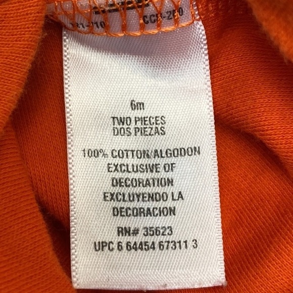 Carter’s Orange Graphic Baby Bodysuit “Bananas Over Mommy” 6M - Picture 7 of 12